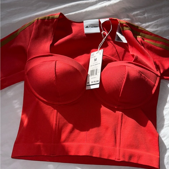 Adidas x Ivy Park coral crop top size M - Picture 3 of 9